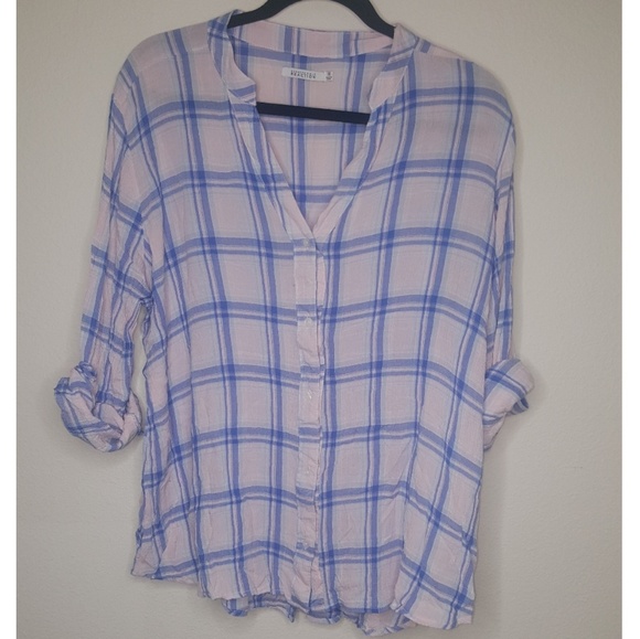 Kenneth Cole Reaction Tops - Kenneth Cole Reaction Pink Plaid Button Down
